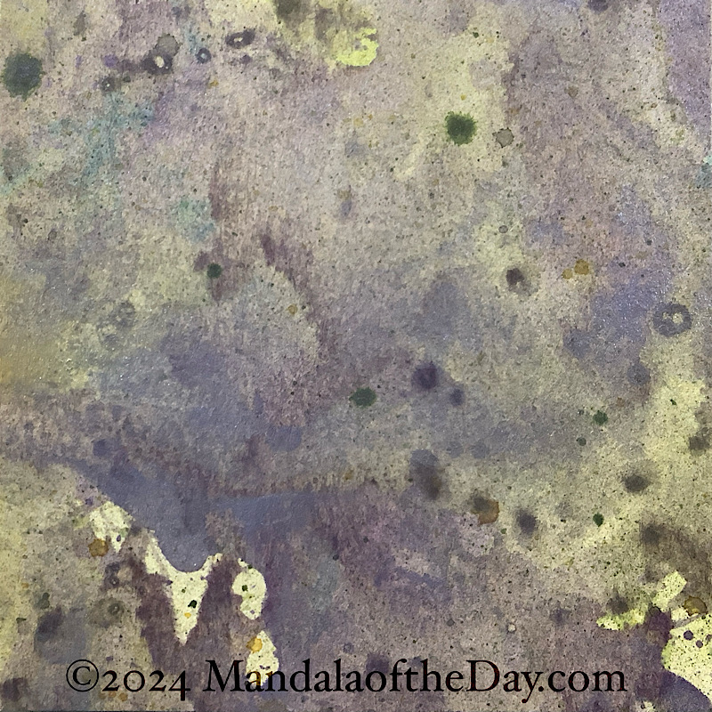 MotD 24-221 Beauty abstract background in light yellow-green with a glaze of metallic purple and metallic green.