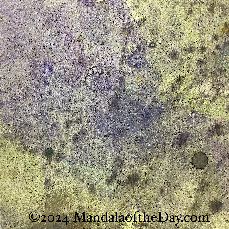 MotD 24-248 Peace — Before. textured abstract background with glazes of metallic purple and green.