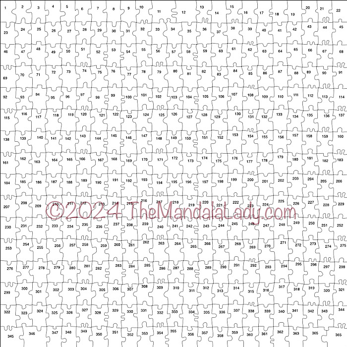 Archangel Mandala #4 — outline of 365-piece puzzle front view for wood panel.