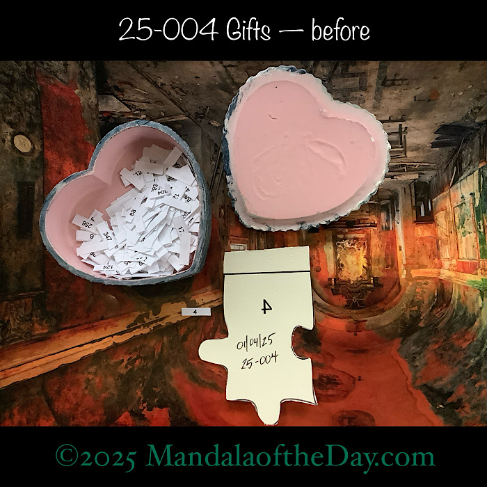 MotD 25-004 Gifts — before. Backside of puzzle piece #4