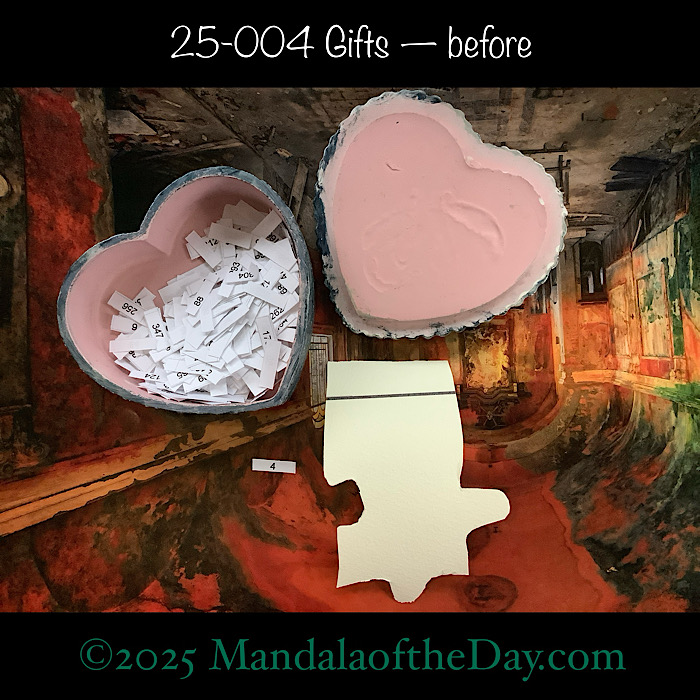 MotD 25-004 Gifts — before. front side of puzzle piece #4