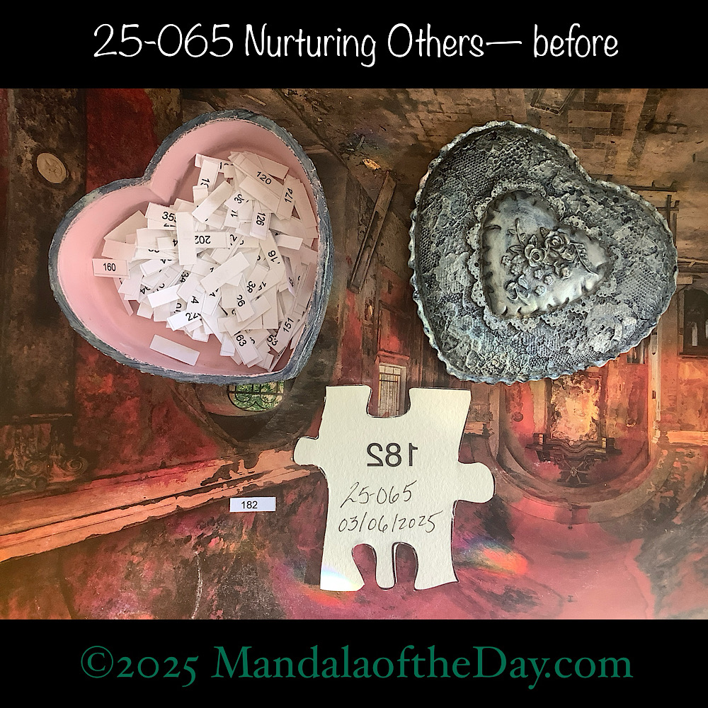 MotD 25-065 Nurturing Others — before. Back side of Puzzle Piece No. 182