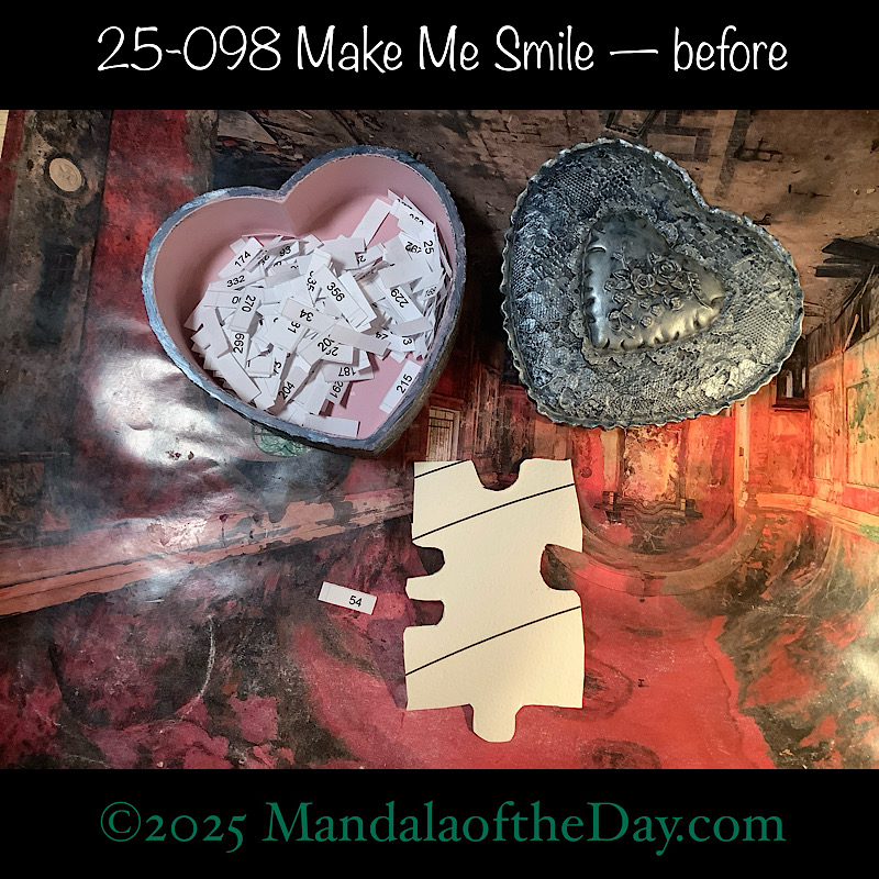 MotD 25-098 Make Me Smile — before. front side of Puzzle Piece No. 54