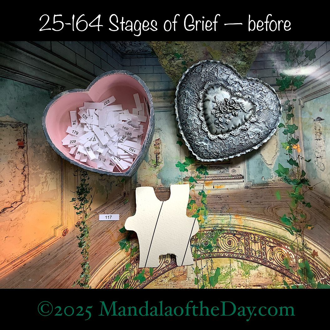 Mandala of the Day 25-164 Stages of Grief — before. front side of Puzzle Piece No. 117