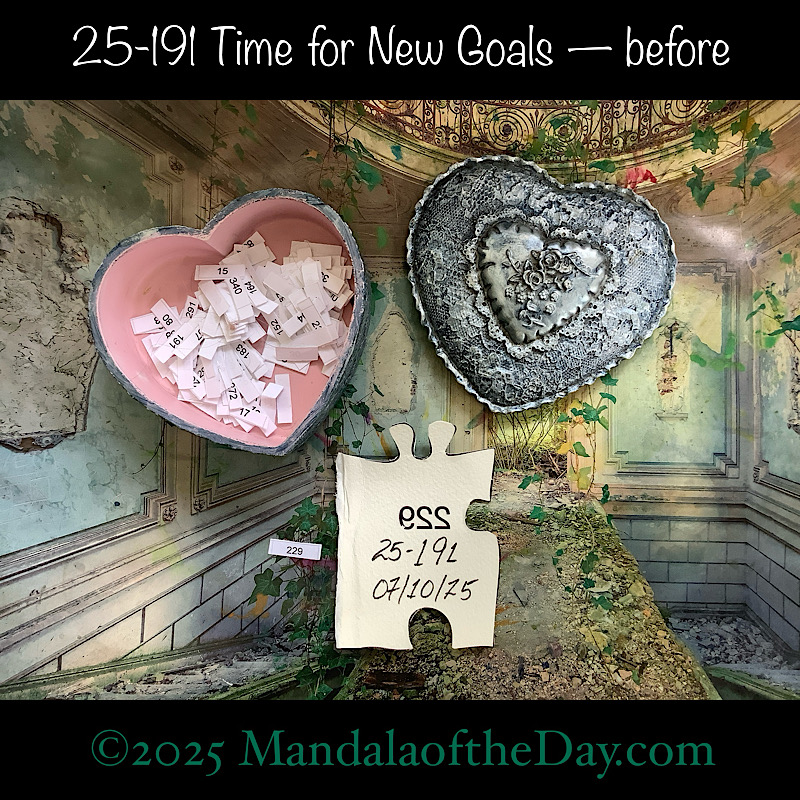 Mandala of the Day 25-191 Time for New Goals — before. back side of Puzzle Piece No. 229