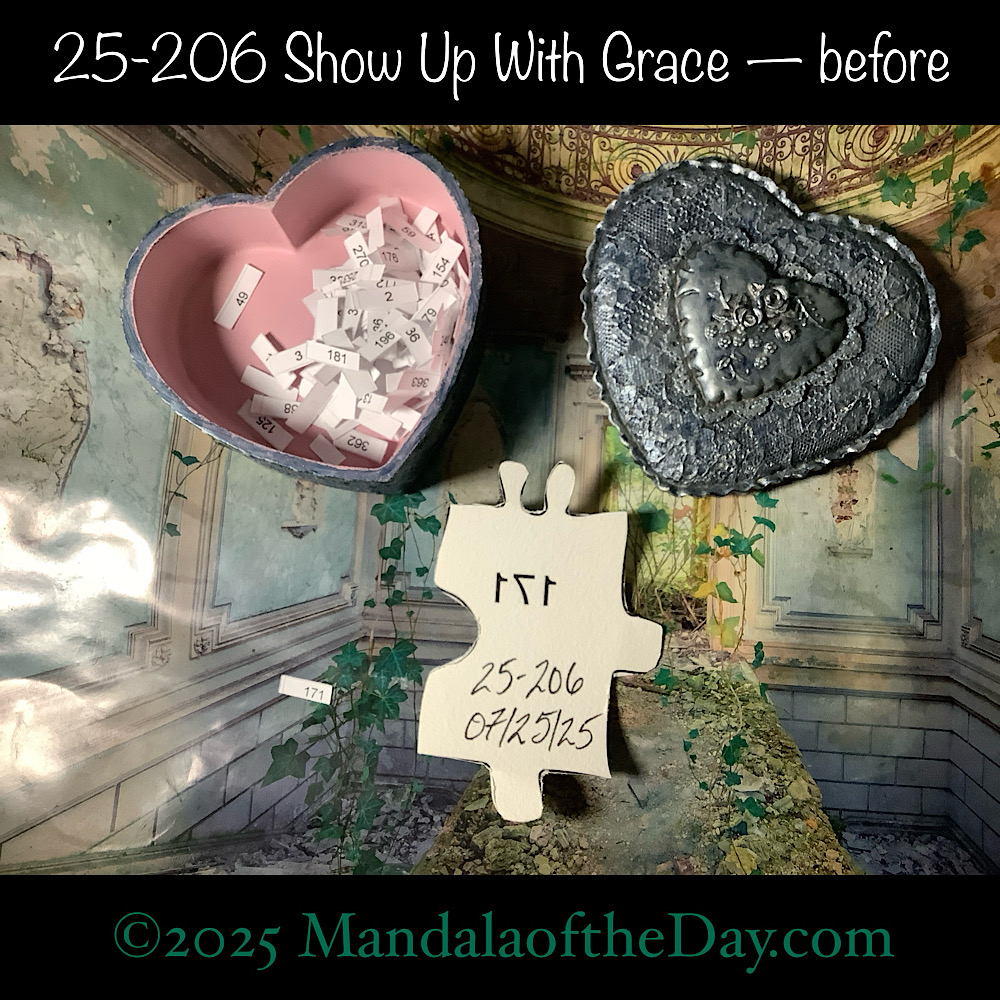 Mandala of the Day 25-206 Show Up With Grace — before. back side of Puzzle Piece No. 171