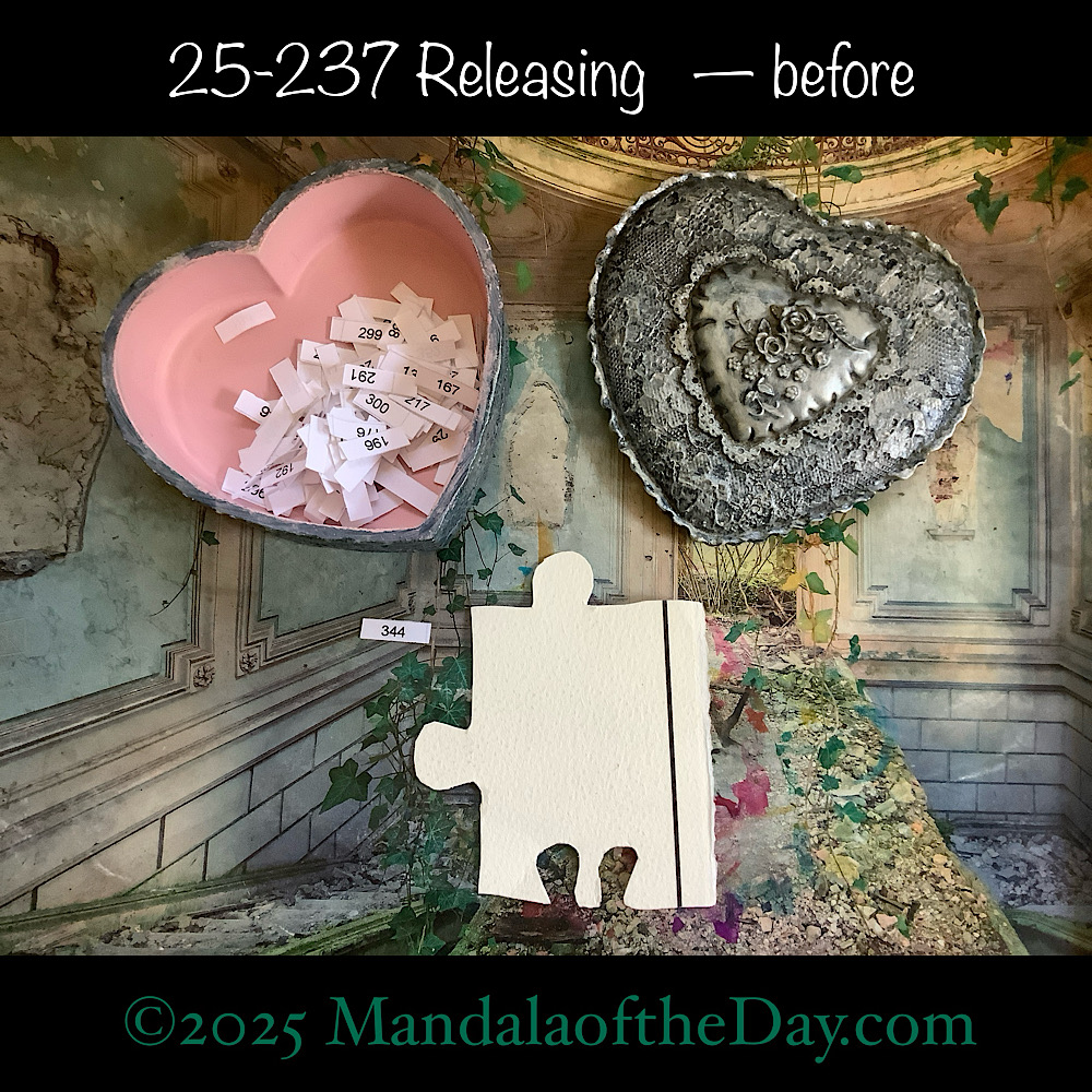 Mandala of the Day 25-237 Releasing — before. front side of Puzzle Piece No. 344