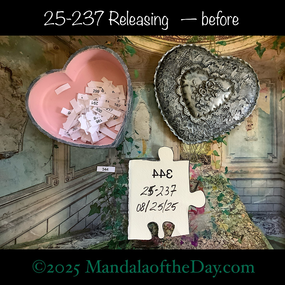 Mandala of the Day 25-237 Releasing — before. back side of Puzzle Piece No. 344