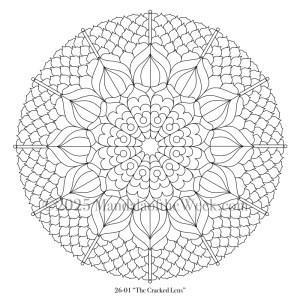 Mandala of the Week 26-01 The Cracked Lens - outline for coloring