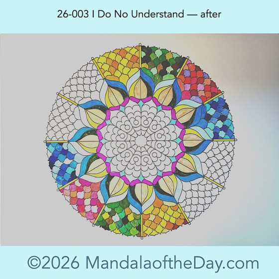 Mandala of the Day 26-003 I Do No Understand — after