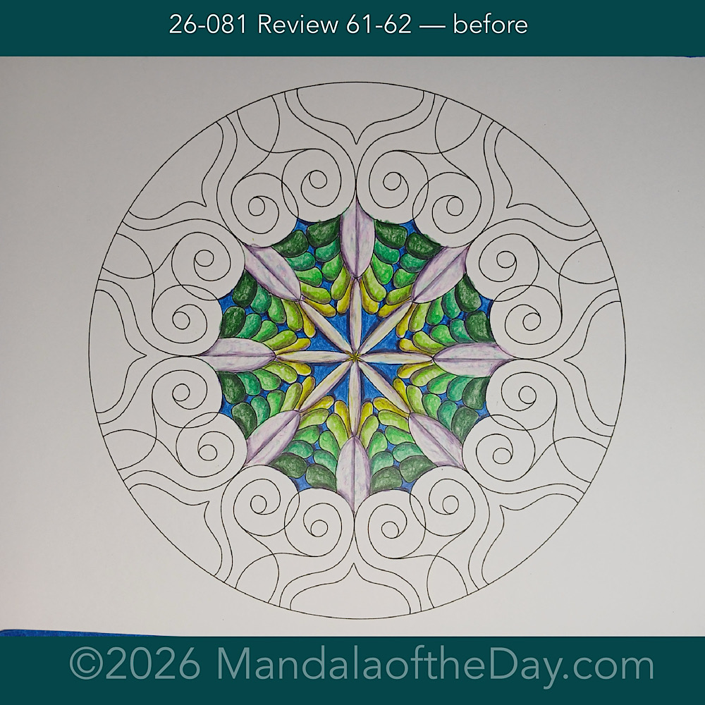 Mandala of the Day 26-081 Review 61-62 — before