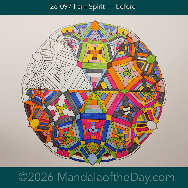 Mandala of the Day 26-097 I am Spirit — before